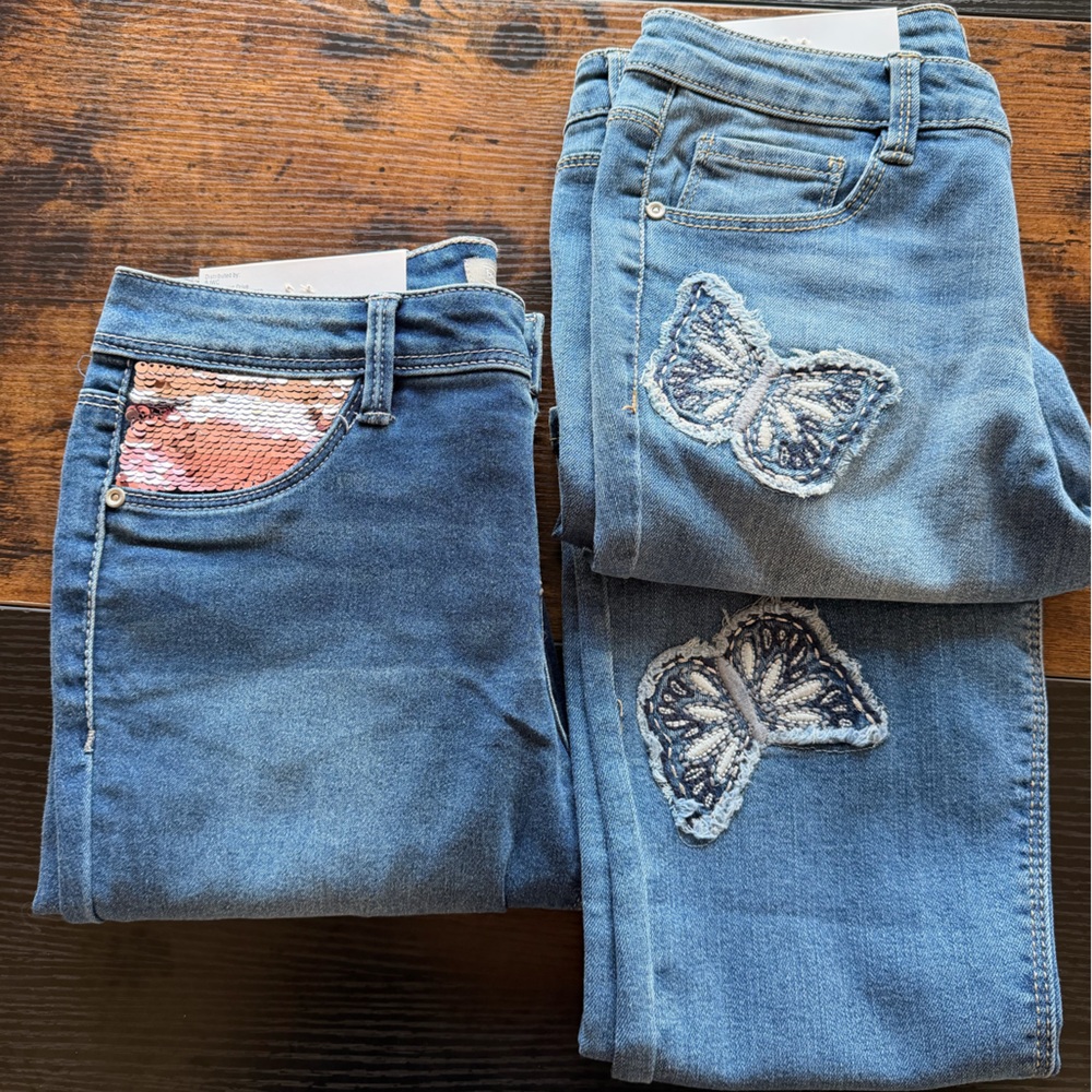 2 Blue Denim Jeans girl size 12